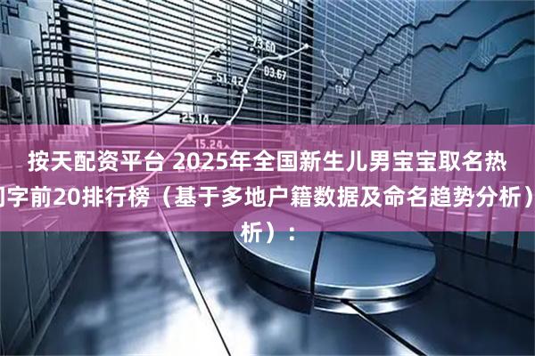 按天配资平台 2025年全国新生儿男宝宝取名热门字前20排行榜（基于多地户籍数据及命名趋势分析）：
